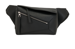 Small Puzzle Edge Bumbag, Leather, Black, MIS, DB, 3*